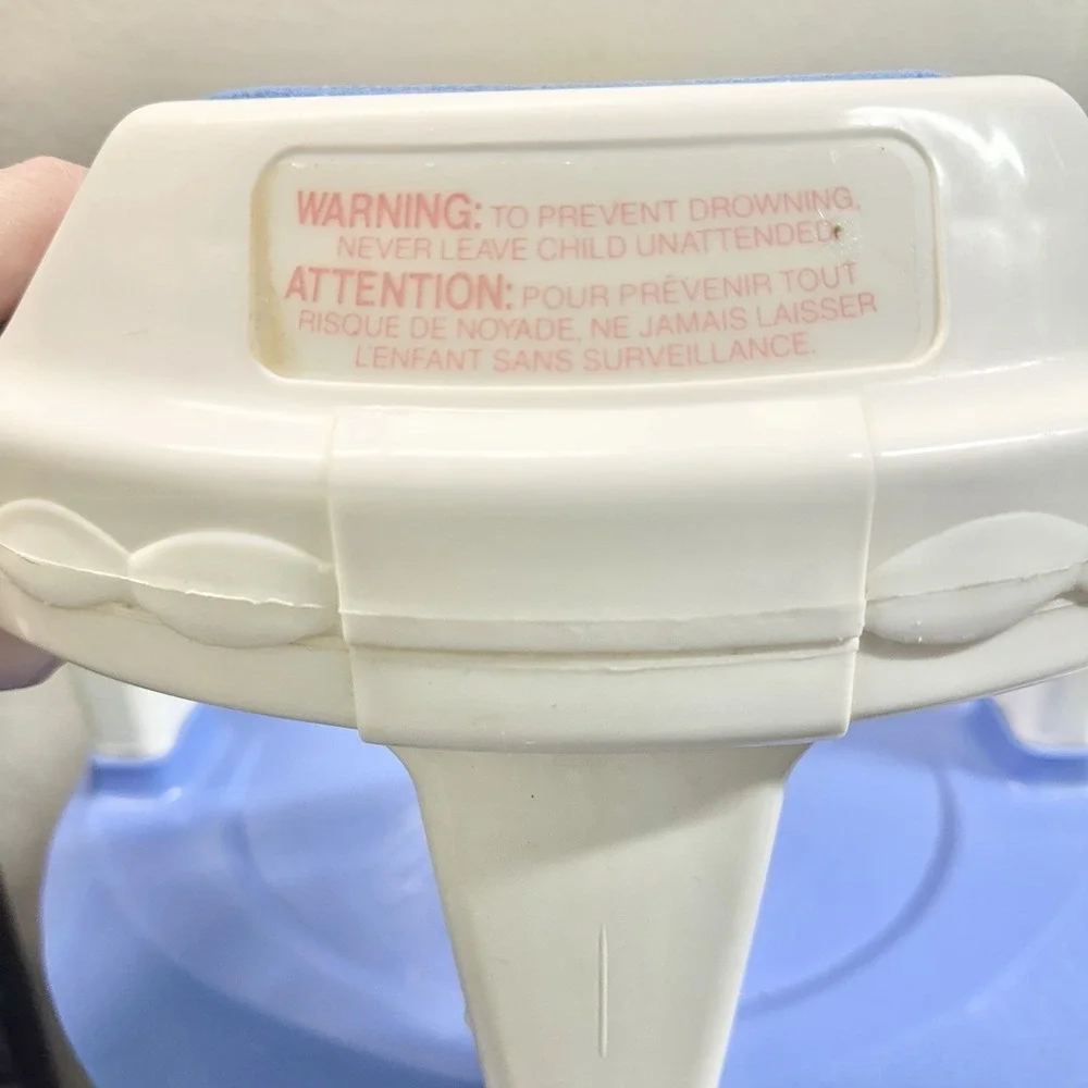 Vtg 93 Fisher Price Stay n Play Bath Seat Ring Blue White 9227 HTF  *Please Read